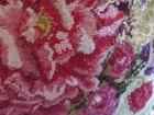 Pink Petit Point Peonies Needlepoint Pillow Aubusson Style Pillow Cover 20x20