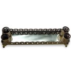 Vintage Gold Metal Hollywood Regency Lipstick Holder Mini Vanity Tray   Read