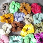 20 Multicolor Velvet Scrunchie Hair Ties Set Bundle Lot For Women Hair