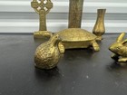 Lot Of Vintage Brass     Feng Shui Turtle Tortoise Statue   India Brass Vase  Woul