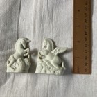 Mini Ceramic Pegasus And Unicorn White 2  Fantasy Mythical Magic Horse