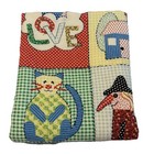 Vintage Primary Colors Handmade Baby Toddler Quilt Comforter Blanket  54x48   