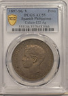1897-sg V Spanish Philippines Peso Pcgs Au55 Calico-122 Ag