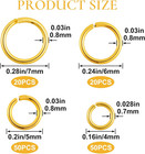 140 Pcs 18k Gold Plated Jump Rings For Jewelry Making  4 5 6 7mm