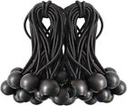 50 Pcs 9  Ball Bungee Bungie Cord Heavy Duty Canopy Tarp Tie Downs Straps Black