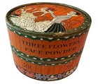 Vintage Powder Box  three Flowers  Face Powder -  richard Hudnut   Art Deco   