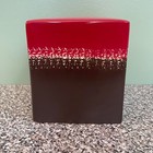 Kohls Red   Brown Patchwork Ceramic Tissue Dispenser Holder