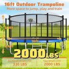 Fiziti 16ft Trampoline For Adults   Kids  Outdoor With Enclosure Net