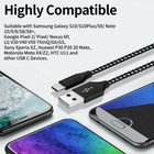 5-pack Braided Usb C Type-c Fast Charging Data Sync Charger Cable Cord 3 6 10ft
