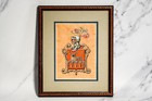 Vintage Hand Painted Coat Of Arms Crest Heraldic Art Framed Gouache Painting