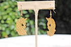 Vintage Enamel Cloisonne Unicorn Dangle Earrings 1 75 In Gold Tone
