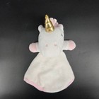 Cloud Island White Plush Unicorn Lovey Security Blanket Pink  Baby Toddler Toy