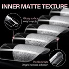 Short Square Nail Tips Half Matte False Nail Tips 15 Sizes 120pcs Pre-filed Nail