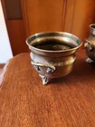Vintage Brass Pot   Set Of 3   Brass Planter Holder Bowl With Handle And Legs   