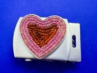 Retro Heart - Ratchet Style Women s Girls Belt Buckle For 1 25  Wide Belt