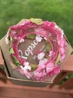 1950s-1960s Vintage Pink Floral Pillbox Hat With Netting