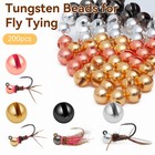 100pcs Tungsten Slotted Fly Tying Beads  3 Colors Fly Fishing Beads Kit