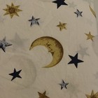Celestial Flat Bed Sheet Stars Moons Sun Pattern White Gold Navy Blue 100   x103   
