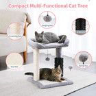 Made4pets Small Cat Tree Tower  Cat Scratching Post 4-in-1 With Cat Self Groomer