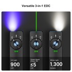 Arkfeld Pro Flat Edc Flashlight With Led Light Uv And Laser- New sale freeship