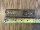 Antique Victorian Eastlake Brass Door Knob Lock Back Plate