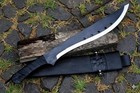 Handmade 5160 Spring Steel Blade Machete  Leather Wrapped Handle With Scabbard