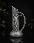 Antique Art Nouveau W Hering Ettlinger Freres Pewter Figural Ewer Paris C1910