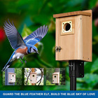 2pcs Natural Cedar Bird House Handmade Wooden Birdhouse Hanging Outdoor Garden 