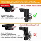 2 5  Receiver 8  Drop rise Adjustable Tow Hitch Dual Ball Mount Trailer 18500 Lb