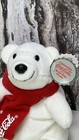 Vintage Collectable 1998 Coca Cola Bean Bag Plush Polar Bear Soda   Red Scarf