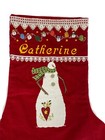 18    Catherine Personalized Christmas Stocking Red Corduroy Snowman   Embroidery