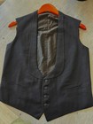 Antique Edwardian 1914 Wool silk Shawl Collar Waist Coat Vest Label Minneapolis
