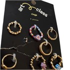 Girls 7-pack Smiley Flip Ring Set Art Class Pink Purple Flower Mushroom New