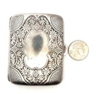 925 Sterling Silver Cigarette Case Floral Scrollwork Spring Lid Gold Wash 57 4g