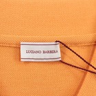 Luciano Barbera Nwt Polo Shirt Size L In Solid Orange Pique Cotton Made In Italy