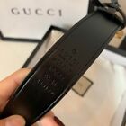 Gucci Classic Marmont Gg Gold Buckle Belt Black Leather 90 36