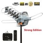 200mile Outdoor Tv Antenna Motorized Amplified Hd Tv 1080p Vhf uhf 360   Rotor