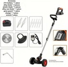 Foldable Electric Cordless Lawn Mower Trimmer Edger Yard Weed Eater With Wheels