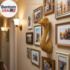 Gold Ostrich Animal Head Wall Decor Sculpture  Resin Animal Head For Wall  Faux