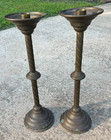Vintage Brass Barley Twist Candlesticks Pair 18  Tall Large Heavy Candle Holder