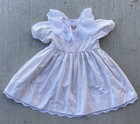 Vtg Mini World Pink White Pinafore Ruffle Lace Toddler Girls 3t Pageant Dress