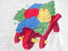1940s Red Cottage Kitchen French Country Linen Tea Towel Set Applique Garden