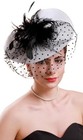  Fascinators For Women Derby Headpiece Tea Party Hats With Veil White black