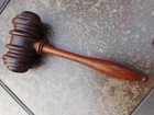 Ames  Vtg Antique Gavel Wood Mallet Tool Auctioneer Judge Courthouse Desk Lawyer