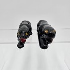Vintage Black Panther Ceramic Figurine Pair Japan Mid Century Modern Decor
