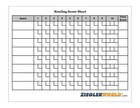 Large Bowling - Shuffleboard Bowling Erasable Scorecard Score Chart With Bonus 