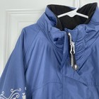 Kerrits Hooded Waterproof Riding Equestrian Jacket Small Vents Pockets Blue