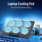 Laptop Cooling Pad With 6-core Exhaust Fan  Silent Table Stand For 12 -17 