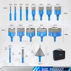 16pcs Diamond Hole Saw Kit For Tile   Ceramic  Granite  Marble And More Drilling