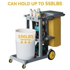 Janitorial Trolley Cleaning Cart 3-shelf Plastic Housekeeping Cart With Pvc Bag
